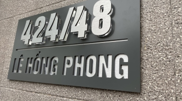 Bảng hiệu địa chỉ nhà chữ nổi inox